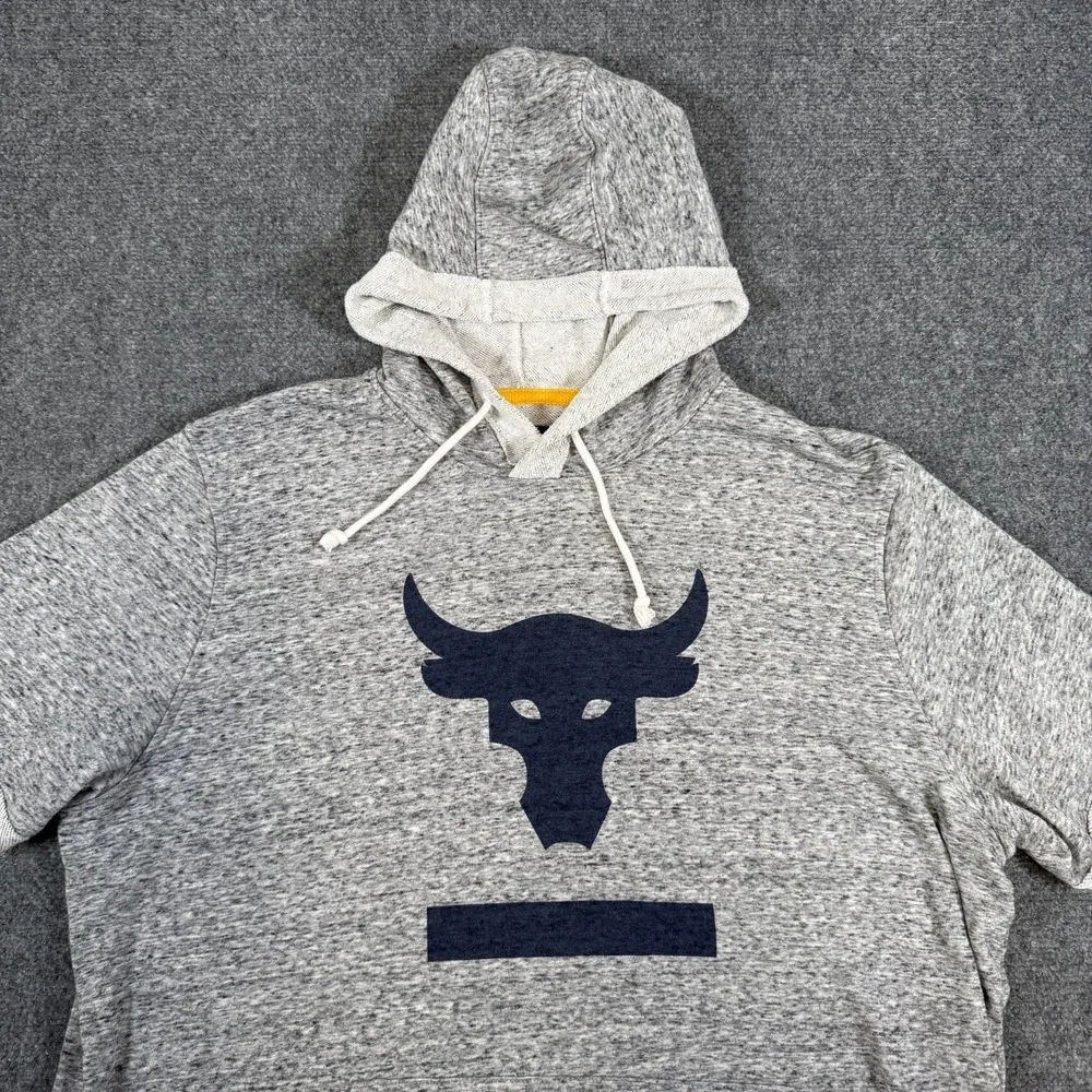 Under Armour Project Rock Hoodie Men's XL Gray Sleeveless Work‎ Out Gym Athletic